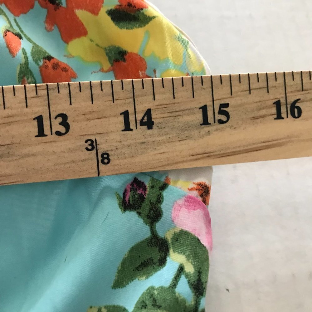 LIBERTY LOVE - Fit & Flare Skater Aqua Floral Open Back Casual Dress - Picture 12 of 13